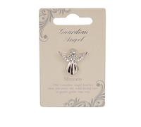 Guardian Silver Finish Angel Badge Broach for Mummy | May Lapel Pin with Emerald Gemstone for Men & Women Suit Tuxedo | Gift with Inspirational Message for valentine