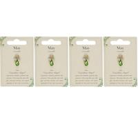 Guardian Silver Finish Angel Badge Broach for Someone Special | May Birthstone Lapel Pin with Emerald Gemstone for Men & Women Suit Tuxedo | Inspirational Message for valentine (Pack of 2)