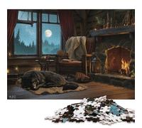 Guardian Wolf 300 Pieces Wooden Jigsaw Puzzle for Adults Fun Toy Intellectual Game Home Decoration Education Game Stress Relief Toy Relaxation And Intelligence 300pcs (40x28cm)