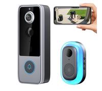 GuardianBell Pro,2025New Waterproof Smart WiFi Doorbell & Security Cam in One,Live View,AI Night Vision,Two-Way Audio,Motion Alerts,Auto Snapshots,Ocal Recordings,Video Doorbell Camera Wireless(A1)