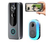 GuardianBell Pro,2025New Waterproof Smart WiFi Doorbell & Security Cam in One,Live View,AI Night Vision,Two-Way Audio,Motion Alerts,Auto Snapshots,Ocal Recordings,Video Doorbell Camera Wireless(A2)