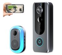 GuardianBell Pro - Smart WiFi Doorbell & Security Cam in One, Live View and Two-Way Audio, Local Recordings and Auto Snapshots, Two-Way Audio, Motion Alerts, Smart Doorbell (Black)