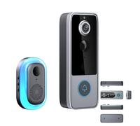 GuardianBell Pro - Smart WiFi Doorbell & Security Cam in One, Motion Alerts, Live View and Two-Way Audio, Auto Snapshots, Local Recordings, Easy Installations (#B)