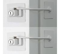 Guardianite Premium 2-Pack Refrigerator Door Lock with Built-in Keyed Lock (White)
