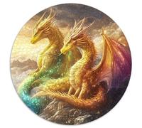 Guardians 1000pcs (67.5x67.5cm) Erwachsenenpuzzle - Gold Dragon And Rainbow Dragon Erwachsenenpuzzle DIY-Puzzlespielzeug