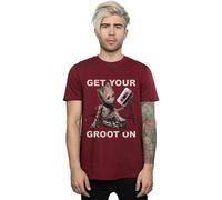 Guardians Of The Galaxy 2 Men's Get Your Groot On T-Shirt in Maroon | Size: 2XL Guardians Of The Galaxy 2 Maroon 2XL