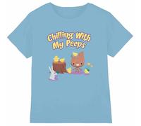 Guardians Of The Galaxy Boys Groot Chilling with My Peeps Unisex Kids T-Shirt, Light Blue, 7-8 Years UK