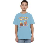 Guardians Of The Galaxy Boys Groot Chilling with My Peeps Unisex Kids T-Shirt, Light Blue, 7-8 Years UK