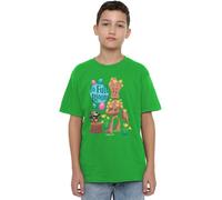 Guardians Of The Galaxy Boys in Full Bloom Unisex Kids T-Shirt, Kelly Green, 7-8 Years UK