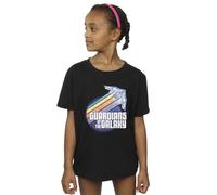 Guardians Of The Galaxy Girl's Badge Rocket Cotton T-Shirt in Black | Size: 9 Years Guardians Of The Galaxy Black 9 Years