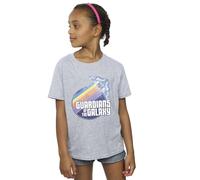Guardians Of The Galaxy Girl's Badge Rocket Cotton T-Shirt in Grey | Size: 12-13 Years Guardians Of The Galaxy Grey 12-13 Years