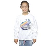 Guardians Of The Galaxy Girl's Badge Rocket Sweatshirt in White | Size: 7-8 Years Guardians Of The Galaxy White 7-8 Years