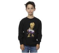 Guardians Of The Galaxy Groot Cosmic Tape Sweatshirt Marvel Black 7-8 Years