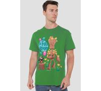 Guardians Of The Galaxy In Full Bloom Mens T-Shirt Green Guardians Of The Galaxy Green M