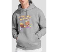 Guardians Of The Galaxy Men's Groot Chilling With My Peeps Hoodie Light Grey | Size: Medium Guardians Of The Galaxy Light Grey M