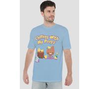 Guardians Of The Galaxy Men's Groot Chilling With My Peeps T-Shirt Light Blue | Size: Large Guardians Of The Galaxy Light Blue L