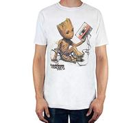 Guardians of the Galaxy Men's Vol 2 Groot Tape T-Shirt (S), White