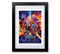 Guardians Of The Galaxy Vol. 2 Cast Signed Movie Poster Autograph A4 Photo Print Framed Memorabilia Gift 2017 Marvel Film (A4 BLACK FRAMED & MOUNTED)