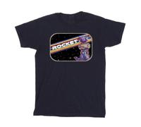 Guardians Of The Galaxy Volume 3 Boy's Rocket Raccoon Pose Cotton T-Shirt in Navy | Size: 9 Years Guardians Of The Galaxy Volume 3 Navy 9 Years