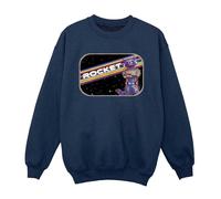 Guardians Of The Galaxy Volume 3 Girl's Rocket Raccoon Pose Sweatshirt in Navy | Size: 3-4 Years Guardians Of The Galaxy Volume 3 Navy 3-4 Years