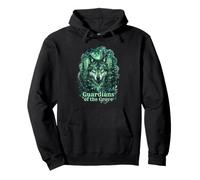 Guardians of the Grove Wolf Woodland Forest Nature Art Pullover Hoodie