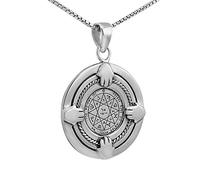 Guarding and Protection Seal Amulet King Solomon Pendant Silver 925 Talisman with Hamsa