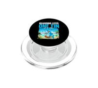 Guarding Lives One Fin At A Time Humorous Shark Lifeguard PopSockets PopGrip for MagSafe