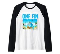 Guarding Lives One Fin At A Time Humorous Shark Lifeguard Raglan Baseball Tee