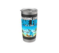 Guarding Lives One Fin At A Time Humorous Shark Lifeguard Stainless Steel Insulated Tumbler