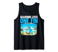Guarding Lives One Fin At A Time Humorous Shark Lifeguard Tank Top