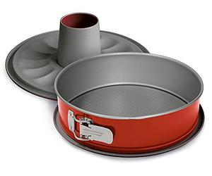 Guardini Rossana 2.0 28 cm 2 Bottoms Openable Cake Tin with Non-Stick Coating - Red/Grey