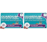 Guardium Esomeprazole Tablets, 7 Gastro Resistant Pills for Acid Reflux, Indigestion, Heartburn, GERD, GORD, 24-Hour Antacid Protection, Supports Digestion & Relieves Nausea (Pack of 2)