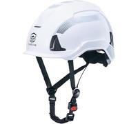 GUARDLEAD W-6000-C Safety Helmet, Non-Vented Hard Hat with EPS Liner, Type II Class E & EN 50365/EN 397 Certified, Adjustable Ratchet & Reflective Strips for Construction, Electrical Work (White)
