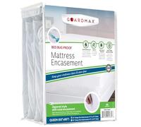 Guardmax Bed Bug Mattress Protector Cover Zippered | 100% Waterproof Encasement | Soft, Hypoallergenic and Breathable | Queen Size (60x80x11)
