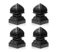 Guardrail Post Cover Cap,Railing Balls Easy Install Banister Balls for Fences Gates (Black Lotus 4P)