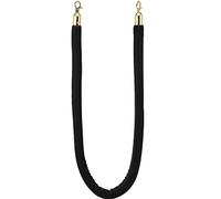 guardrail rope, Queue Barrier Ropes with Gold Hook, Stanchions Barrier Rope, for Queue Divider Crowd Control of Hotel Celebration/Opening Ceremony/(Black,Length 3M/9.8Ft/118In)