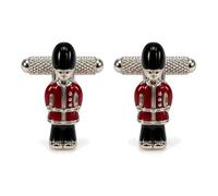 Guardsman Cufflinks for Men - Onyx Art CK771 London Royal Guard Beefeater Cuff Links, Red & Black Enamel British Souvenir Novelty Gift for Him, In Premier Life Packaging