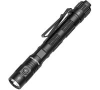 Guardtier ML70 1500 Lumen EDC Flashlight Rechargeable, Pen Style Self Defense Compact Tactical Flashlight with 2AA Dual Power, IPX7 Waterproof Pocket light for Camping, Emergencies, Outdoor Activities