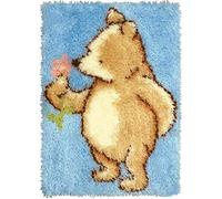 GUARDUU Latch Hook Rug Kits Unfinished Tapestry DIY Carpet for Adults Crochet Yarn Kits with Printed Canvas Pattern for Home Decor, Animals, 52X38cm(20.5X15.0Inch),A