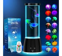 GuardWee Jellyfish Lamp, Jellyfish Aquarium Sensory Mood Table Lamp with 17 Color Changing Modes - Remote Control & USB Rechargeable for Bedroom/Office, Christmas/Birthday Gifts for Kids/Adults