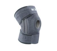 GUARVEX Knee Support Open Patella - 4 Strap Adjustable Knee Brace for Women & Men with Side Stabilizers & Patella Gel Pads, For Knee Pain Arthritis, Joint Pain, Meniscus Tear, Grey
