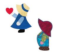 GUASDIE 12" Sunbonnet Sue Quilting Stencil, Crazy Fan Quilt Template Cutting Ruler Set, Acrylic Quilting Templates for Professional Tailors Apprentices DIY Quilting Sewing Crafts Embroidery,2 Set