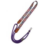 GUASDIE Boho Floral Cell Phone Lanyard for Women, Adjustable Wrist & Neck Strap with Universal Tether Tab, Anti-Lost Phone Strap for Most Phone Cases, Bohemian Vintage Phone Accessory,Purple