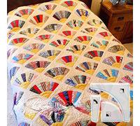 GUASDIE Crazy Fan Quilt Template Cutting Ruler Set, Acrylic Quilting Templates for Professional Tailors Apprentices DIY Quilting Sewing Crafts Embroidery,8 Inch