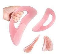 Guasha Tool Face 3-Pcs Set Lymphatic Drainage Massager Pink Gua Sha Tool, Body Gua Sha for Cellulite and Toning Relax Muscles, Eliminate Fatigue, Suitable for Legs, Back, Abdomen, Face