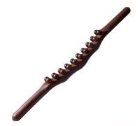 Guasha Wood Massage Stick Tools,Fascia Stick,Therapy Massage Tools,Double Row 20 Beads Point Treatment Gua Sha Tools,for Body Shaping,Back(Brown)
