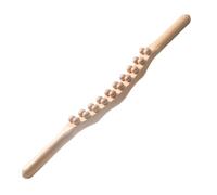 Guasha Wood Massage Stick Tools,Fascia Stick,Therapy Massage Tools,Double Row 20 Beads Point Treatment Gua Sha Tools,for Body Shaping,Back(Natural)