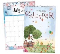 GuassLee 2024-2025 Coil Wall Calendar - 18 Months Wall Calendar Monthly Festival Colorful Wall Calendar from Jul. 2024 to Dec. 2025 for Home School Office Planning Organizing