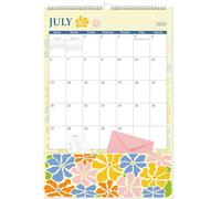 Guasslee 2025-26 Wall Calendar with Pockets, 12-Month Vertical Pocket Wall Calendar From Jul. 2025 - Jun. 2026, 17" X 11.5" Monthly Hanging Planner Aesthetic With Thick Paper For Home School Office