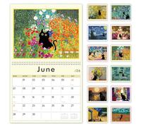 GuassLee Cat Wall Calendar 2025-2026, Vertical Wall Calendar 2025, 19-Months Hanging Art Calendar Jun. 2025 to Dec. 2026, 14" x 23" Monthly Planner Wall with Thick Paper for Office School Home Teacher